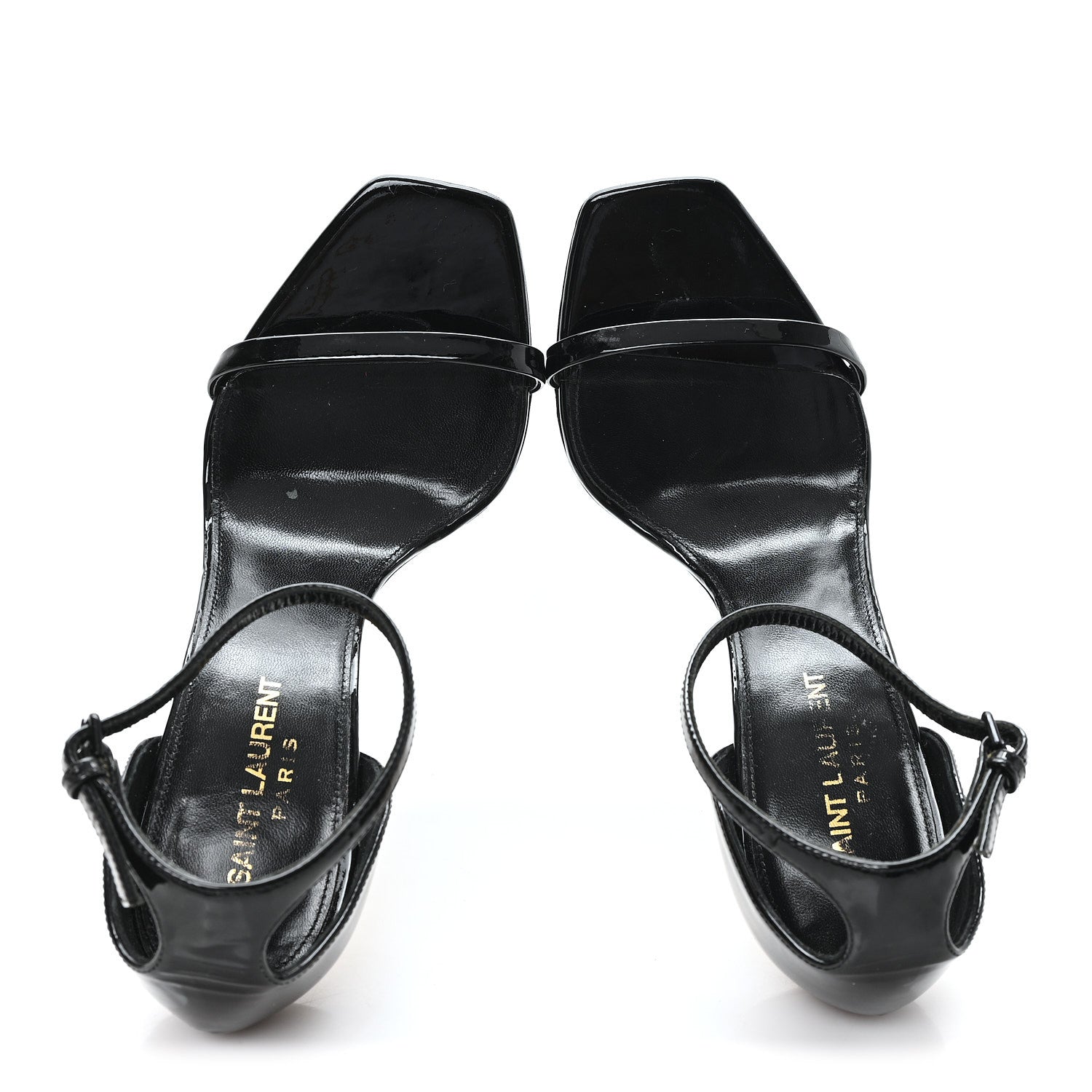 PATENT CALFSKIN OPYUM 110 SANDALS BLACK GOLD