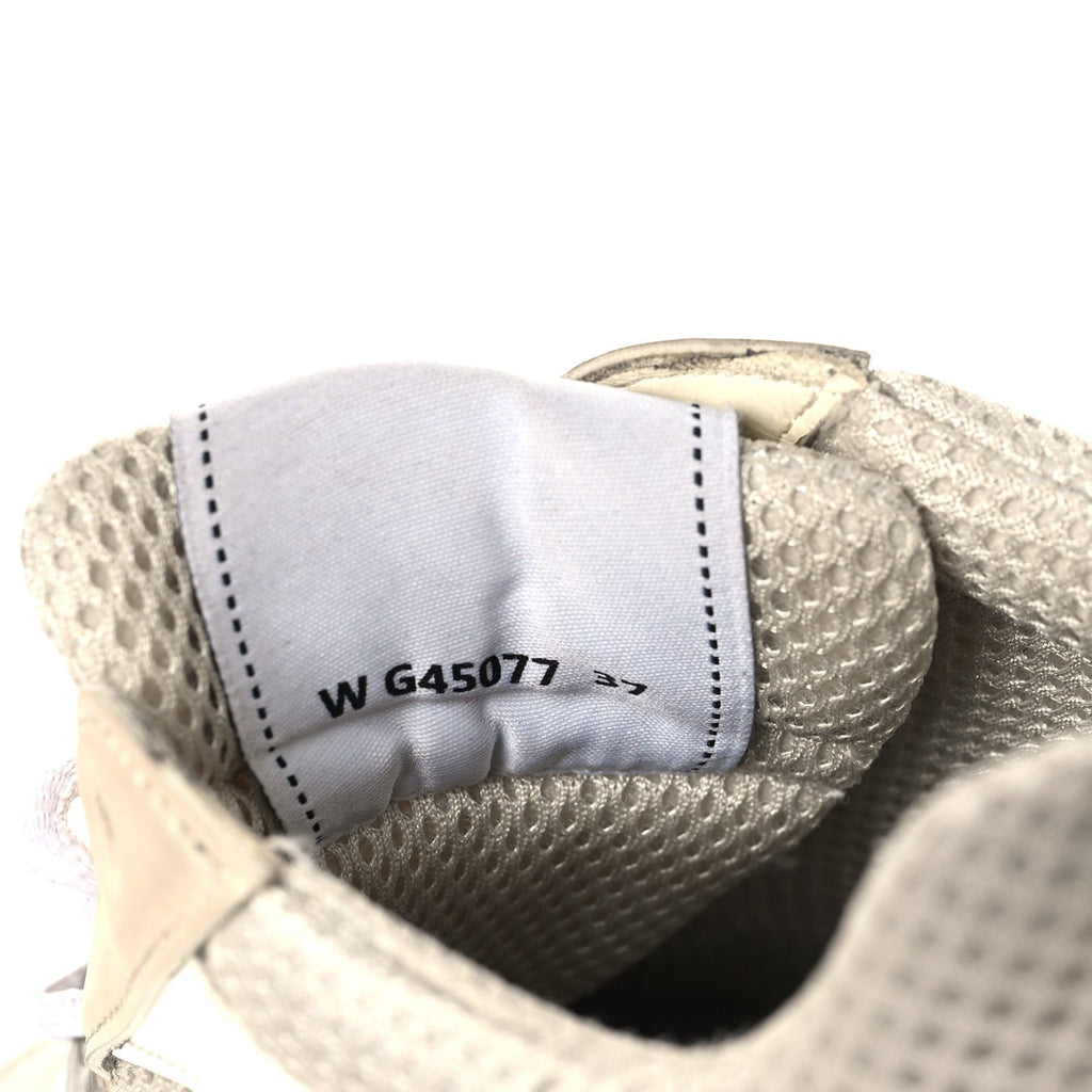 FABRIC LAMINATED CALFSKIN STRETCH CC WOMENS SNEAKERS IVORY WHITE SILVER