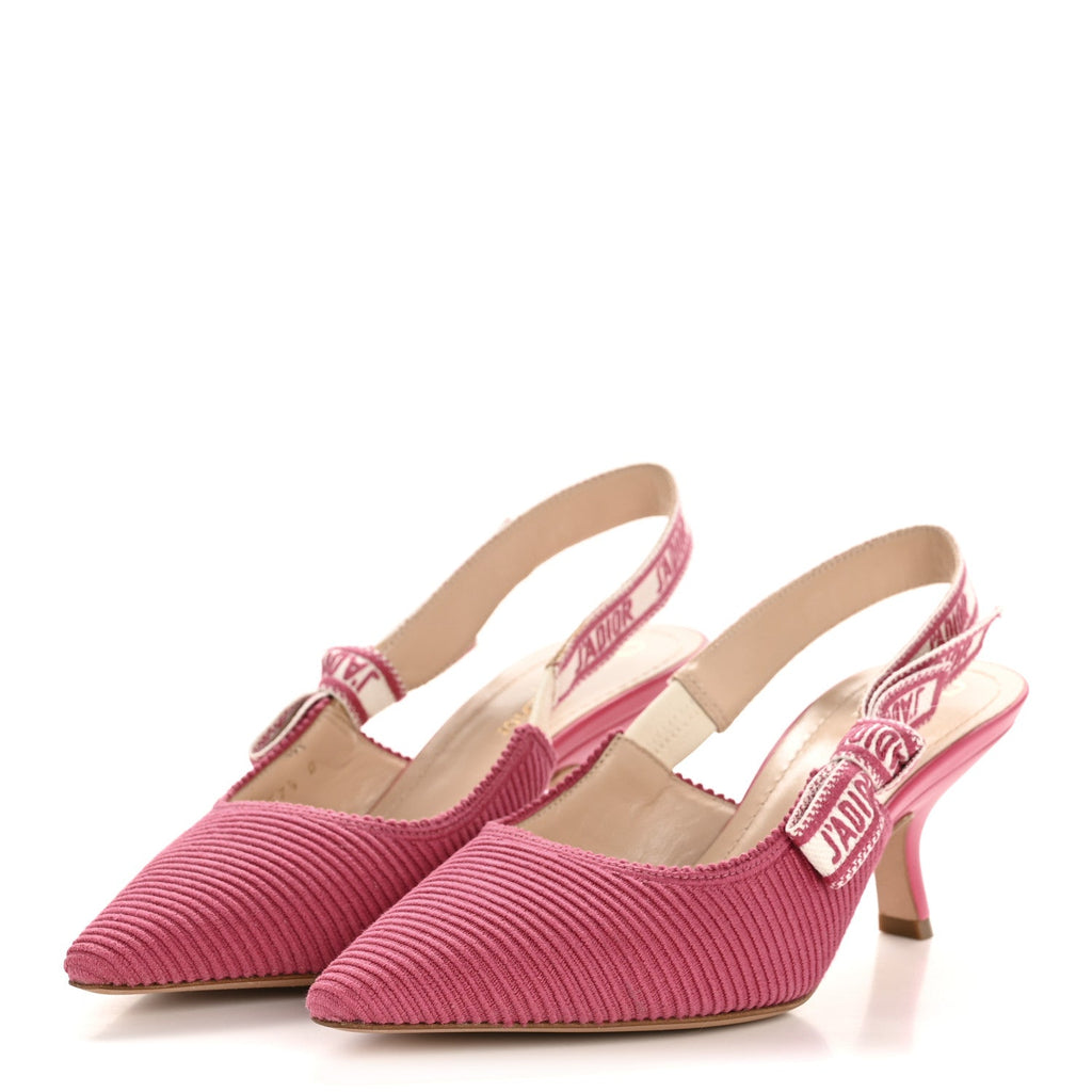 TECHNICAL CANVAS RIBBON J ADIOR SLINGBACK 65MM PUMPS DUSTY PINK