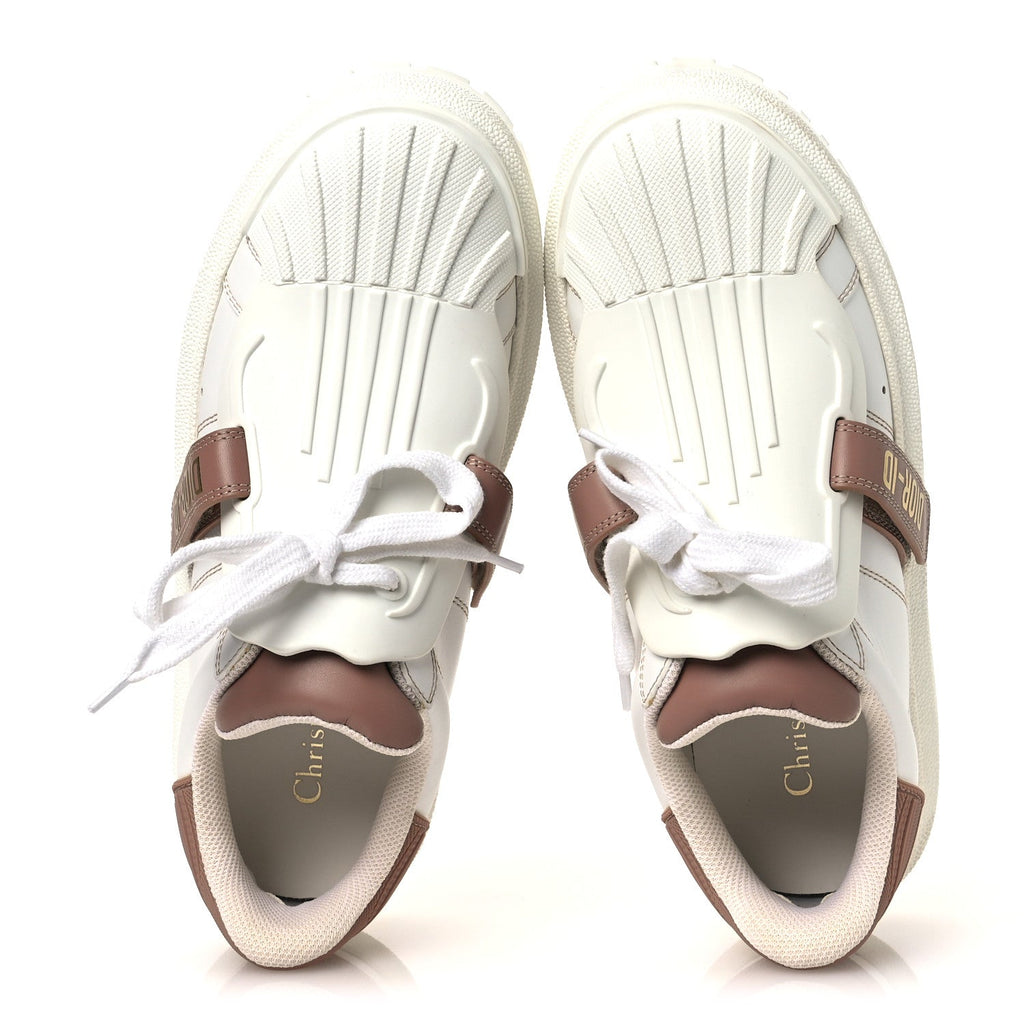 CALFSKIN BI-COLOR DIOR-ID PLATFORM SNEAKERS WHITE NUDE
