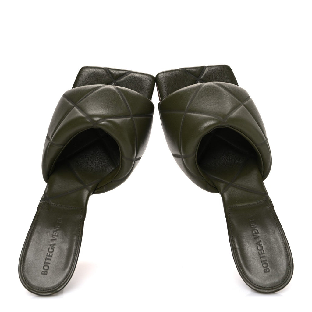 NAPPA QUILTED RUBBER LIDO MULE SANDALS KHAKI