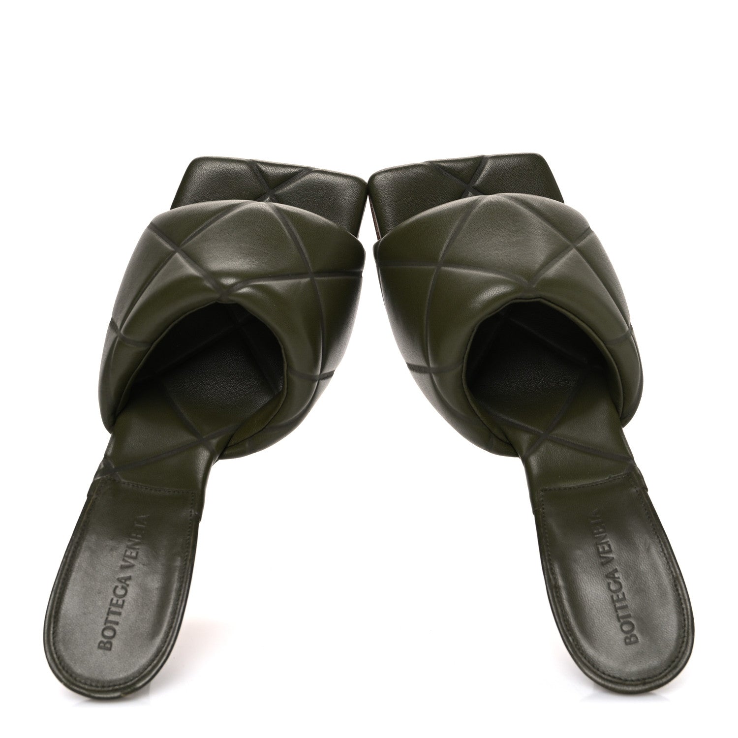 NAPPA QUILTED RUBBER LIDO MULE SANDALS KHAKI