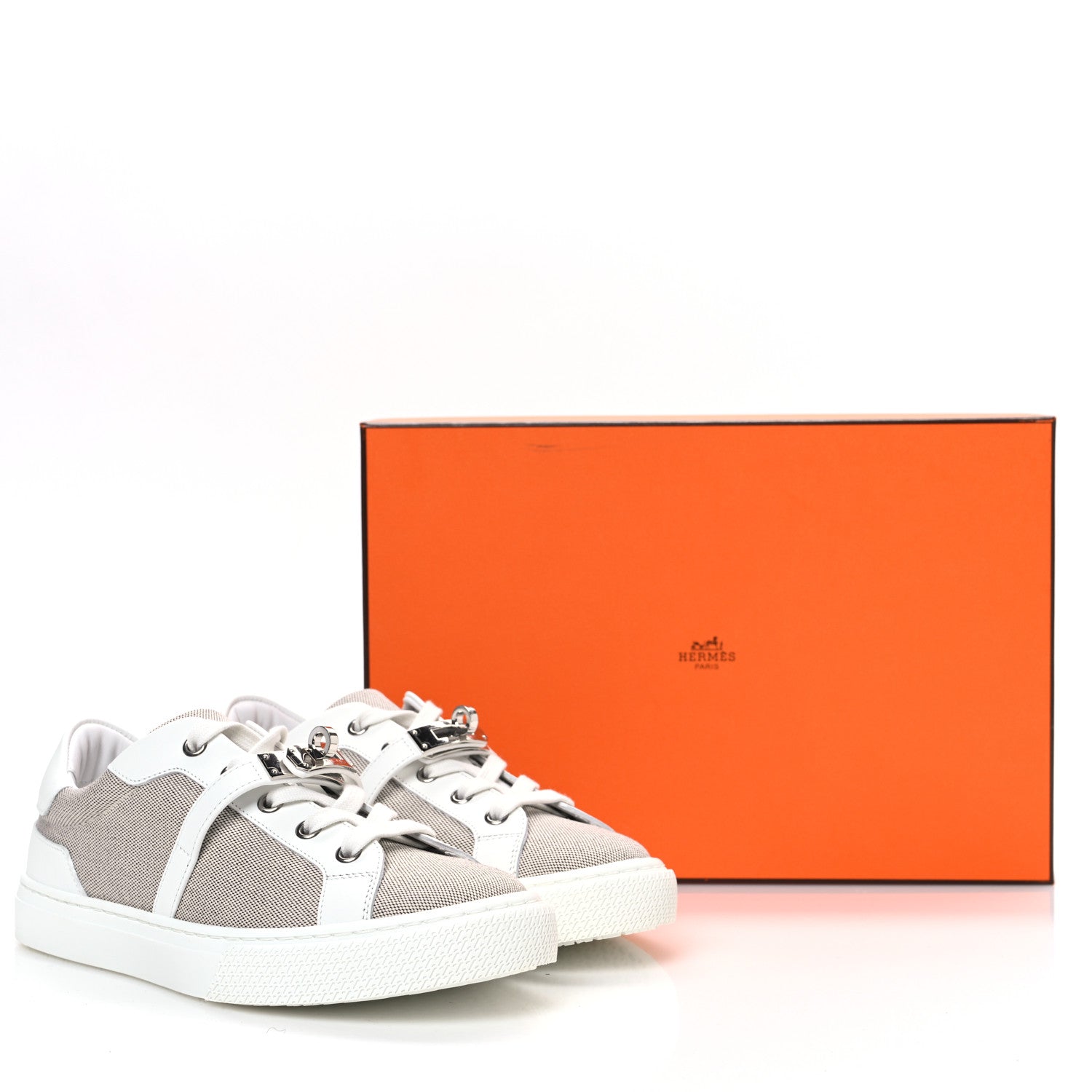 CALFSKIN CANVAS DAY SNEAKERS PRUNOIR WHITE