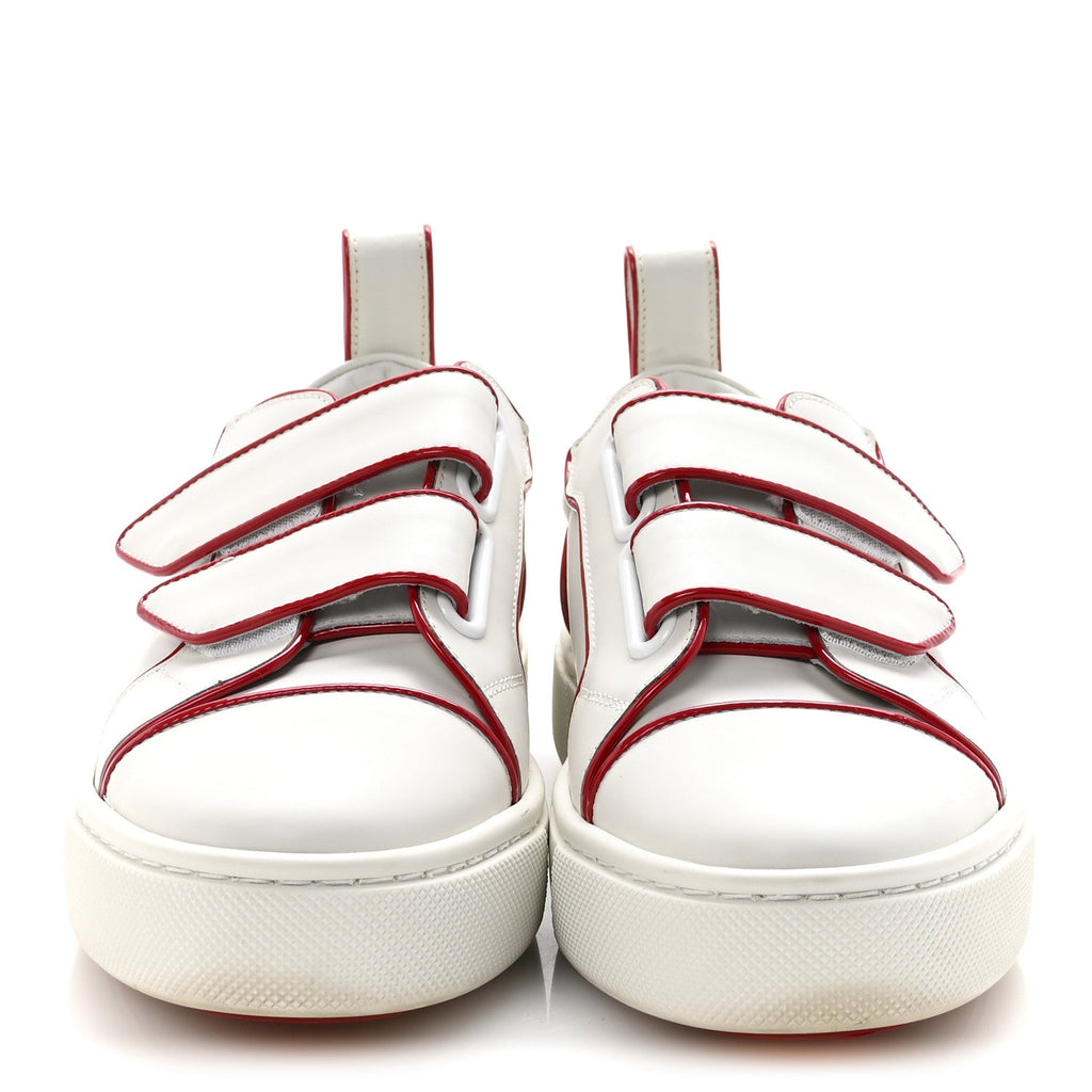 CALFSKIN MAXI TOYOTOTOY FLAT SNEAKERS WHITE RED