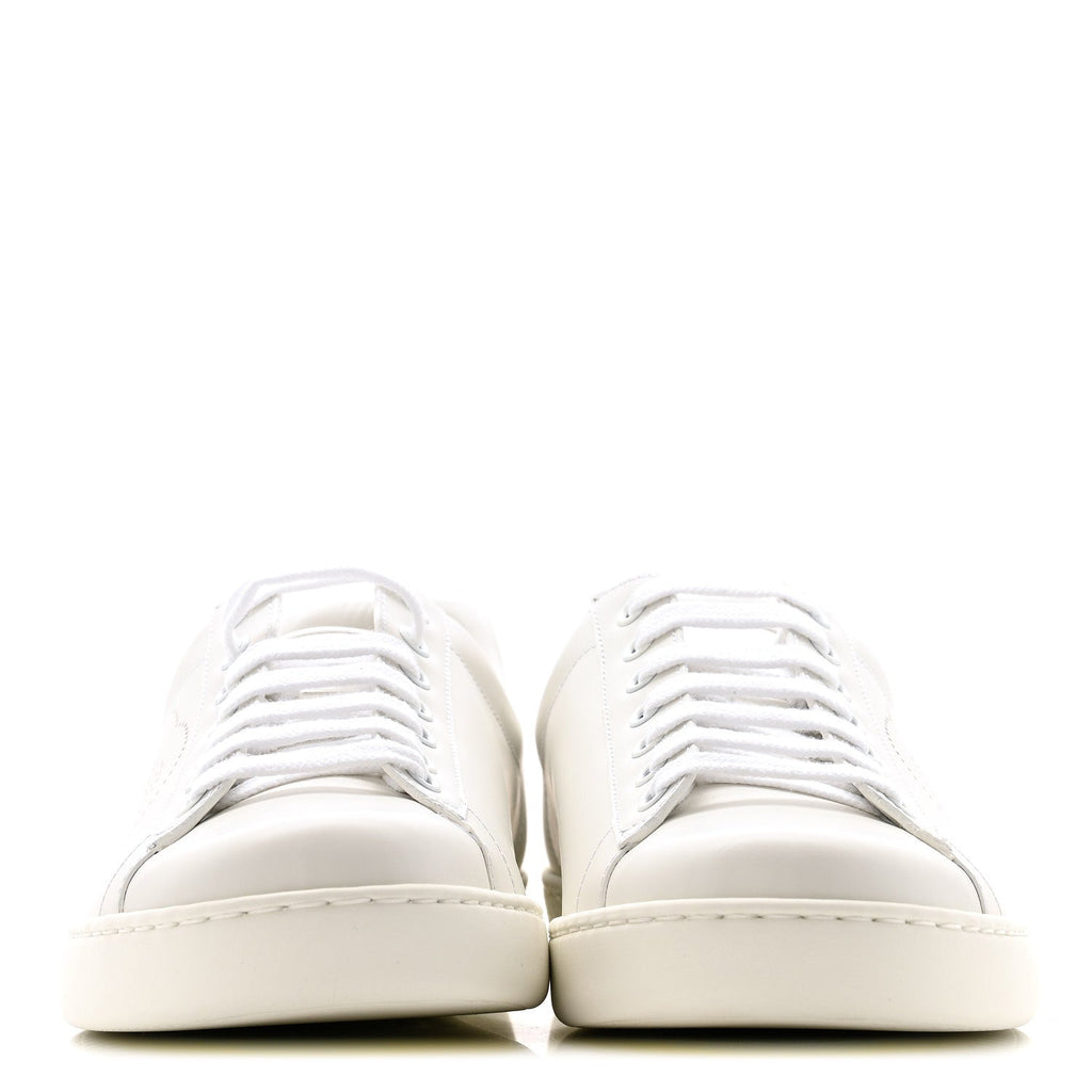 CALFSKIN INTERLOCKING G PERFORATED MENS ACE SNEAKERS WHITE GREY SKY