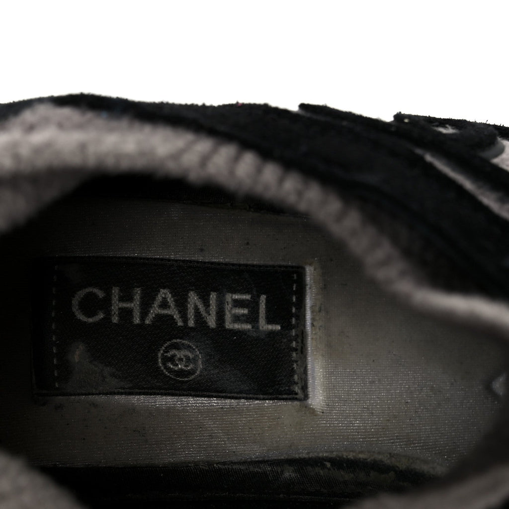 FABRIC SUEDE CALFSKIN CC SNEAKERS GRAY BLACK