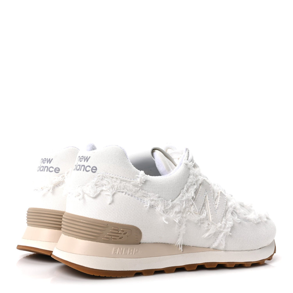 X NEW BALANCE DENIM MARMORIZZATO 574 SNEAKERS WHITE