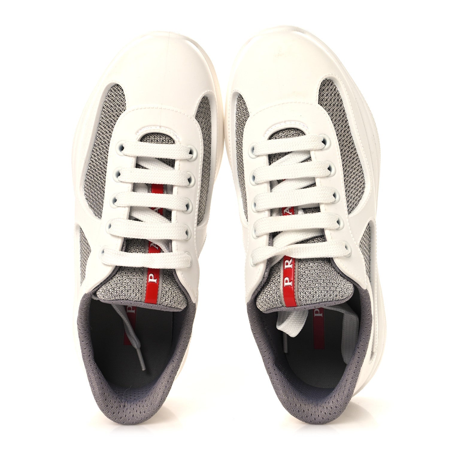 SOFT RUBBER MESH WOMENS AMERICA'S CUP SNEAKERS WHITE ARGENTO