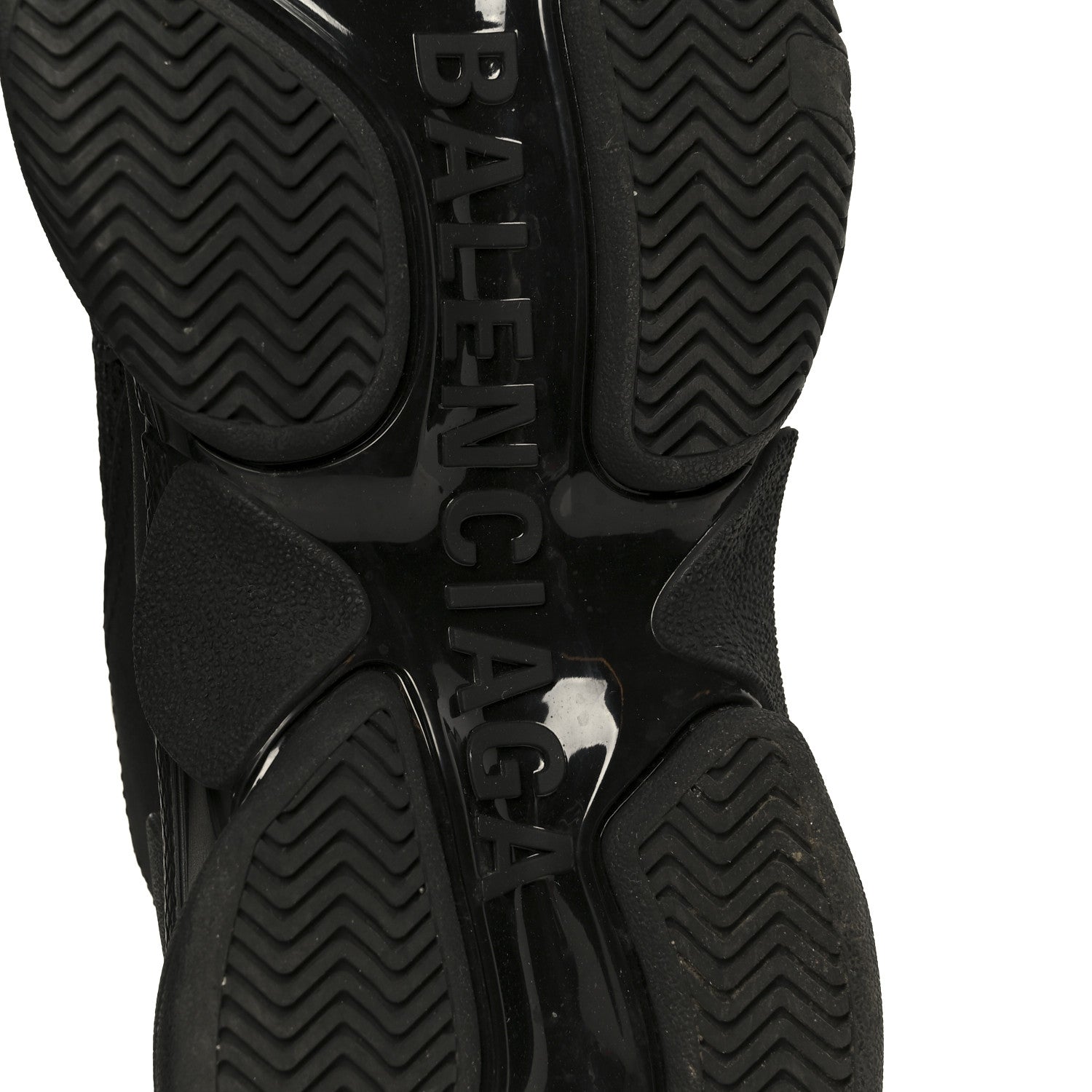 FABRIC MESH WOMENS TRIPLE S SNEAKERS BLACK