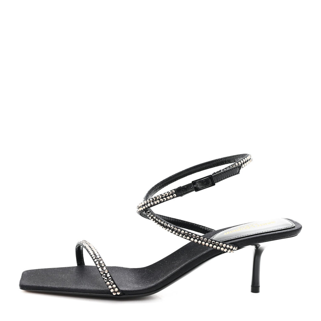 CREPE SATIN BALIQUA 55 VETT ANKLE STRAP SANDALS BLACK