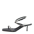 CREPE SATIN BALIQUA 55 VETT ANKLE STRAP SANDALS BLACK