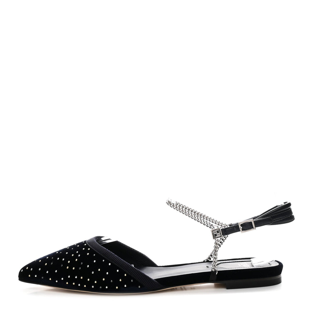 VELLUTO STUDDED COLIBRI LITE SLINGBACK BALLERINA FLATS BLUE NOTTE