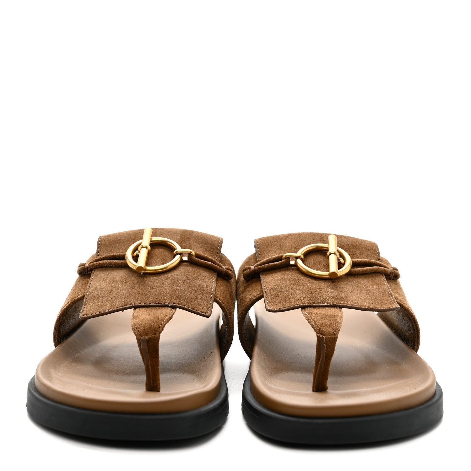 SUEDE GOATSKIN WOMENS JOYCE SANDALS BRUN FUME
