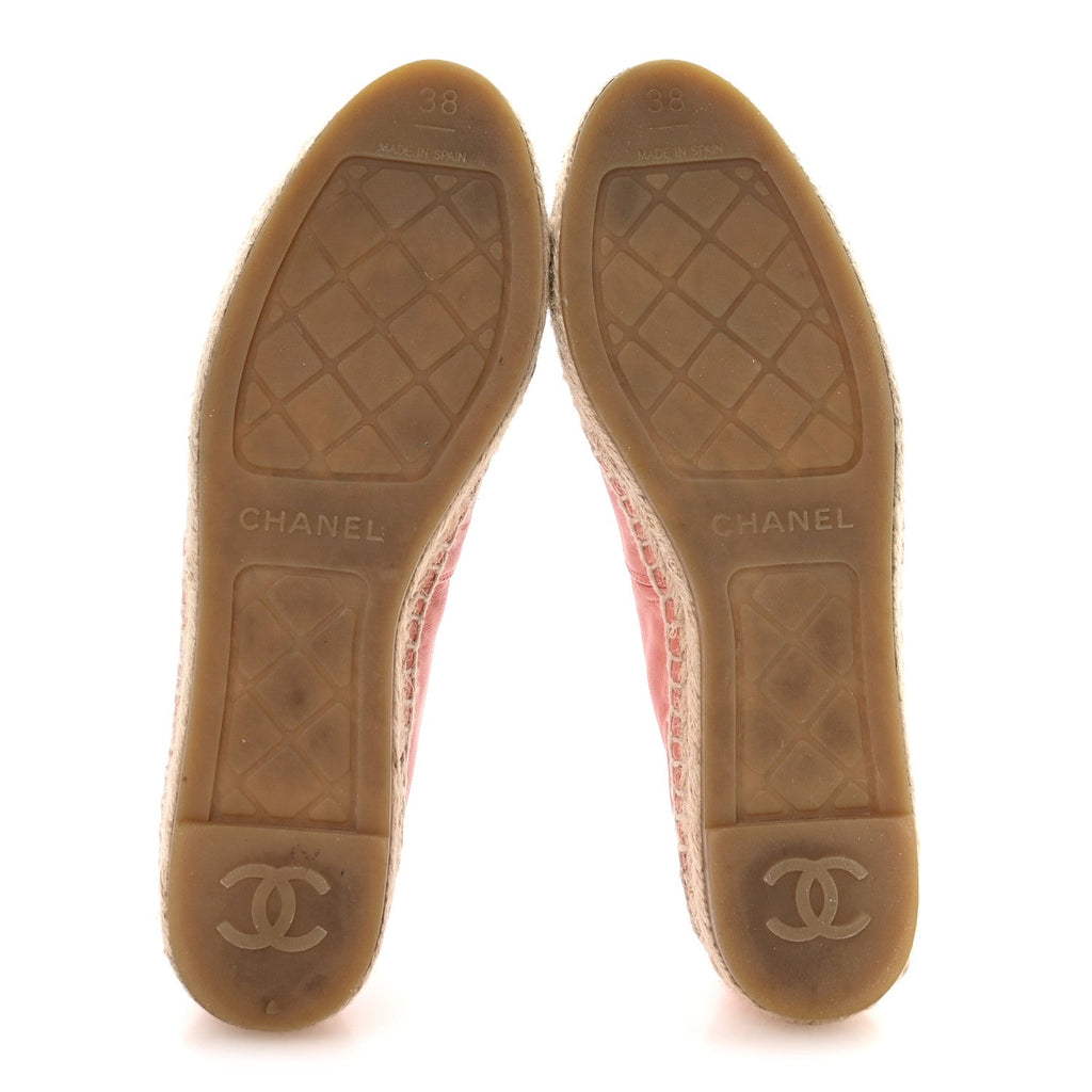 LAMBSKIN CC ESPADRILLES PINK RED BLACK