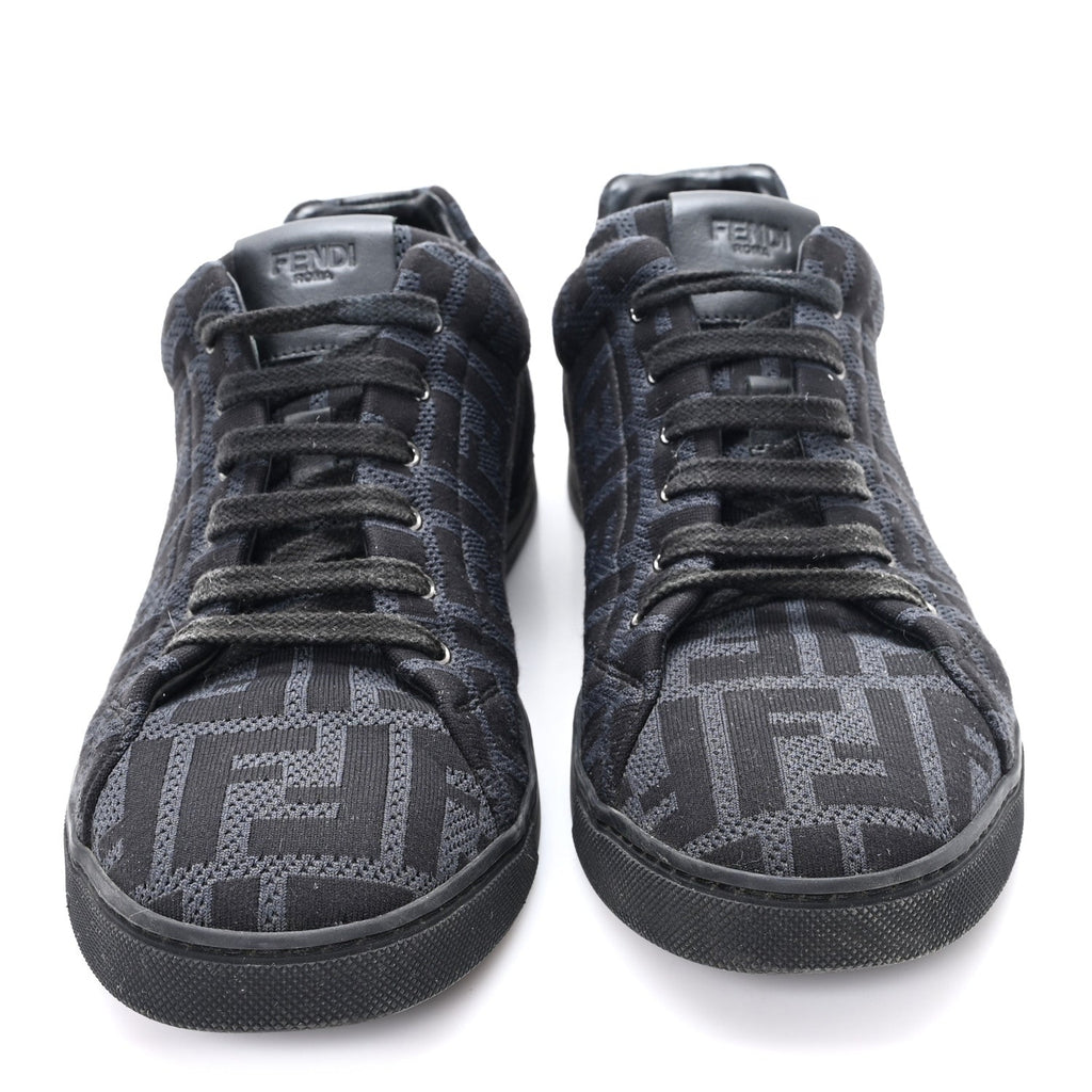 TECH FABRIC FF MENS LACE UP LOW TOP SNEAKERS BLACK
