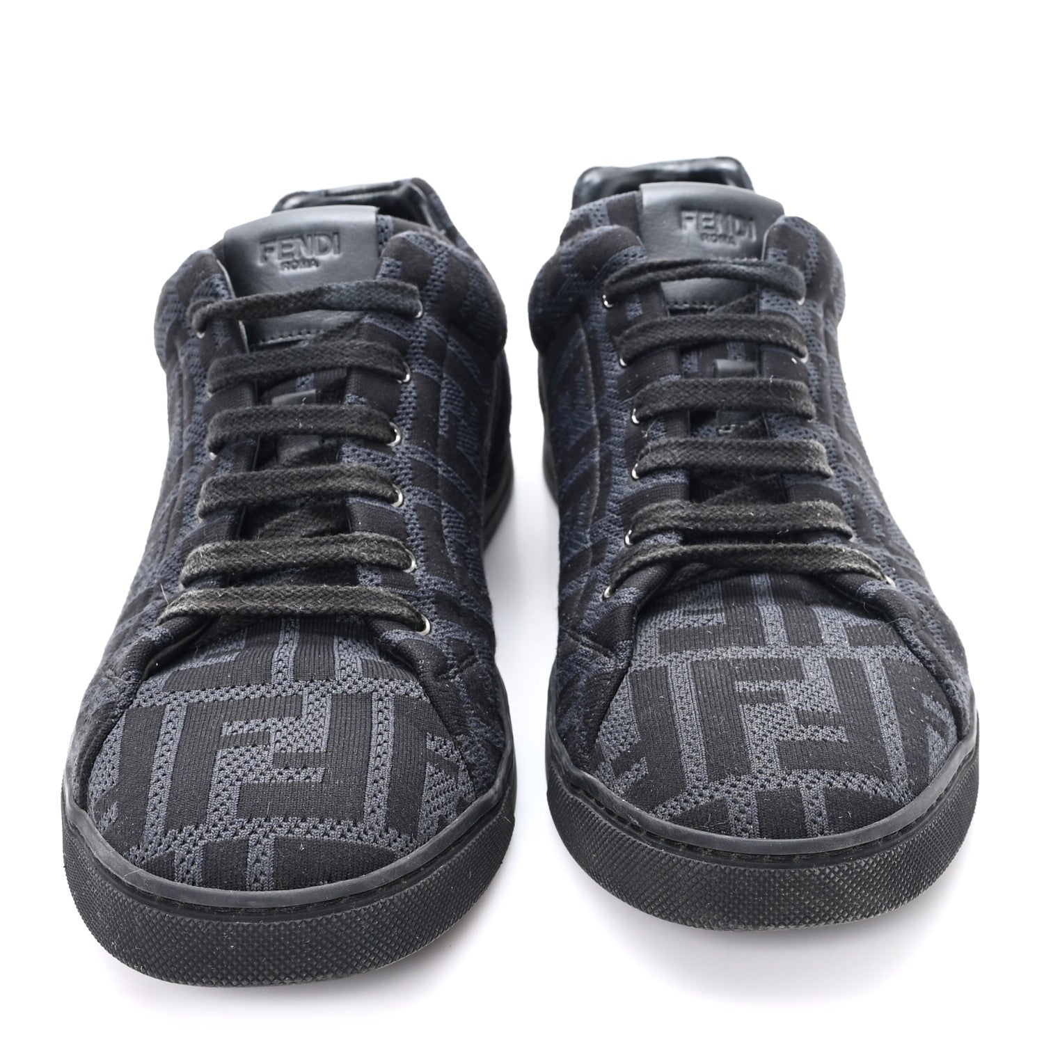 TECH FABRIC FF MENS LACE UP LOW TOP SNEAKERS BLACK