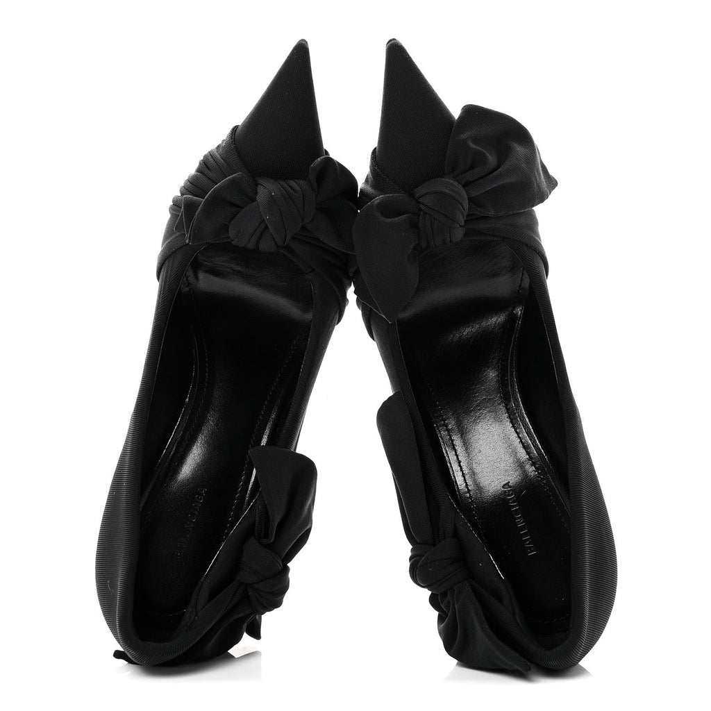 STRETCH CUPRO NYLON JERSEY KNIFE KNOT 110MM PUMPS BLACK