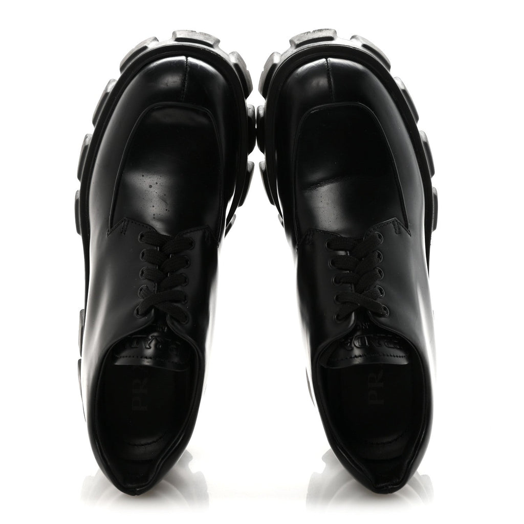 SPAZZOLATO ROIS MONOLITH 55MM DERBY LOAFERS BLACK