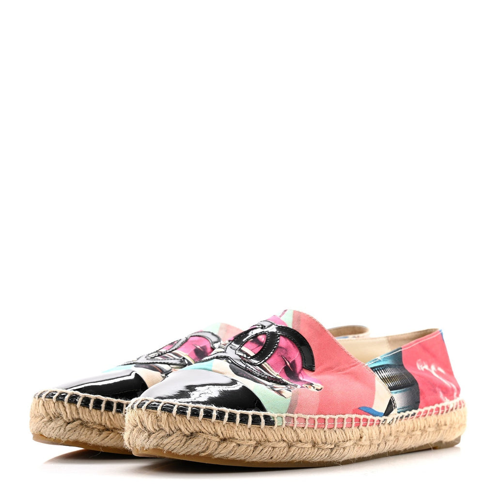 FABRIC PATENT CC ESPADRILLES MULTICOLOR BLACK