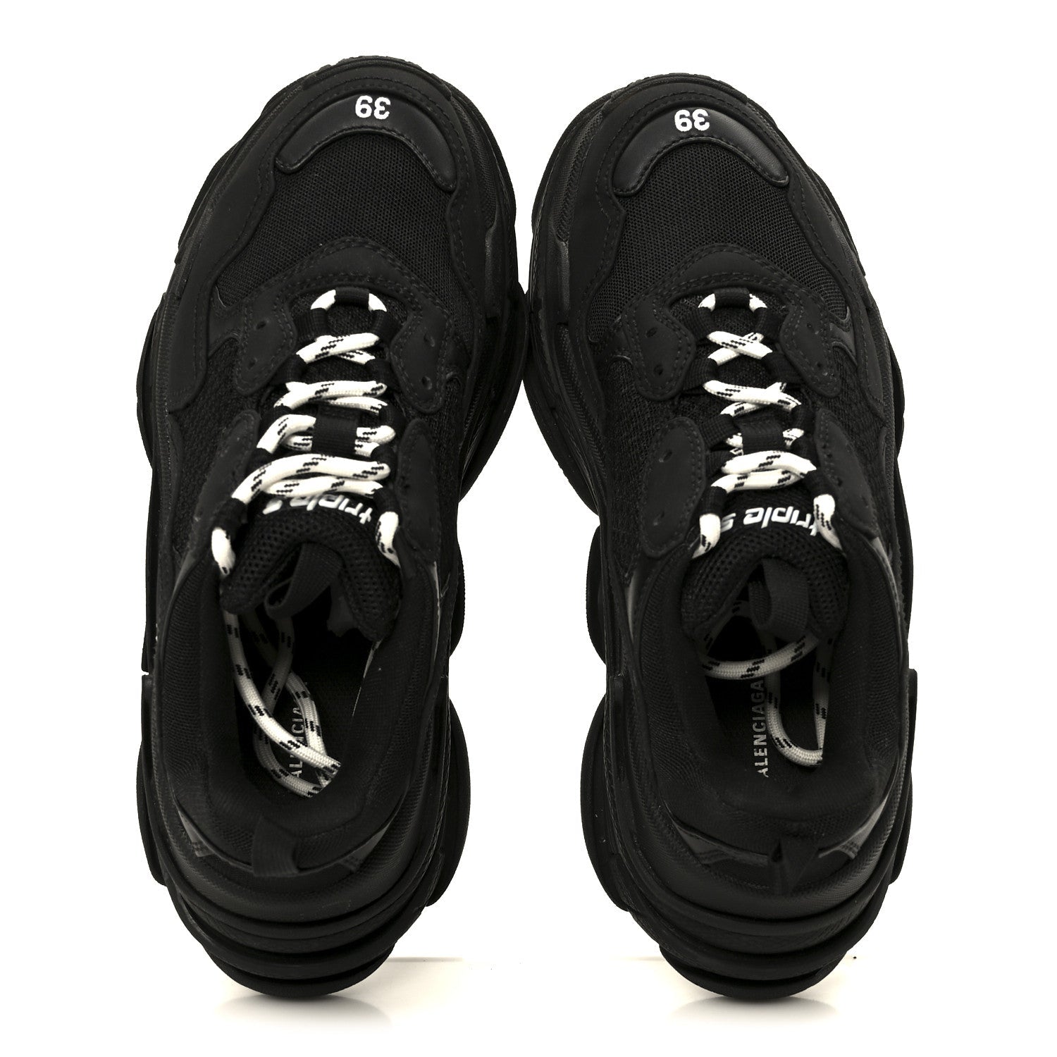 FABRIC MESH WOMENS TRIPLE S SNEAKERS BLACK