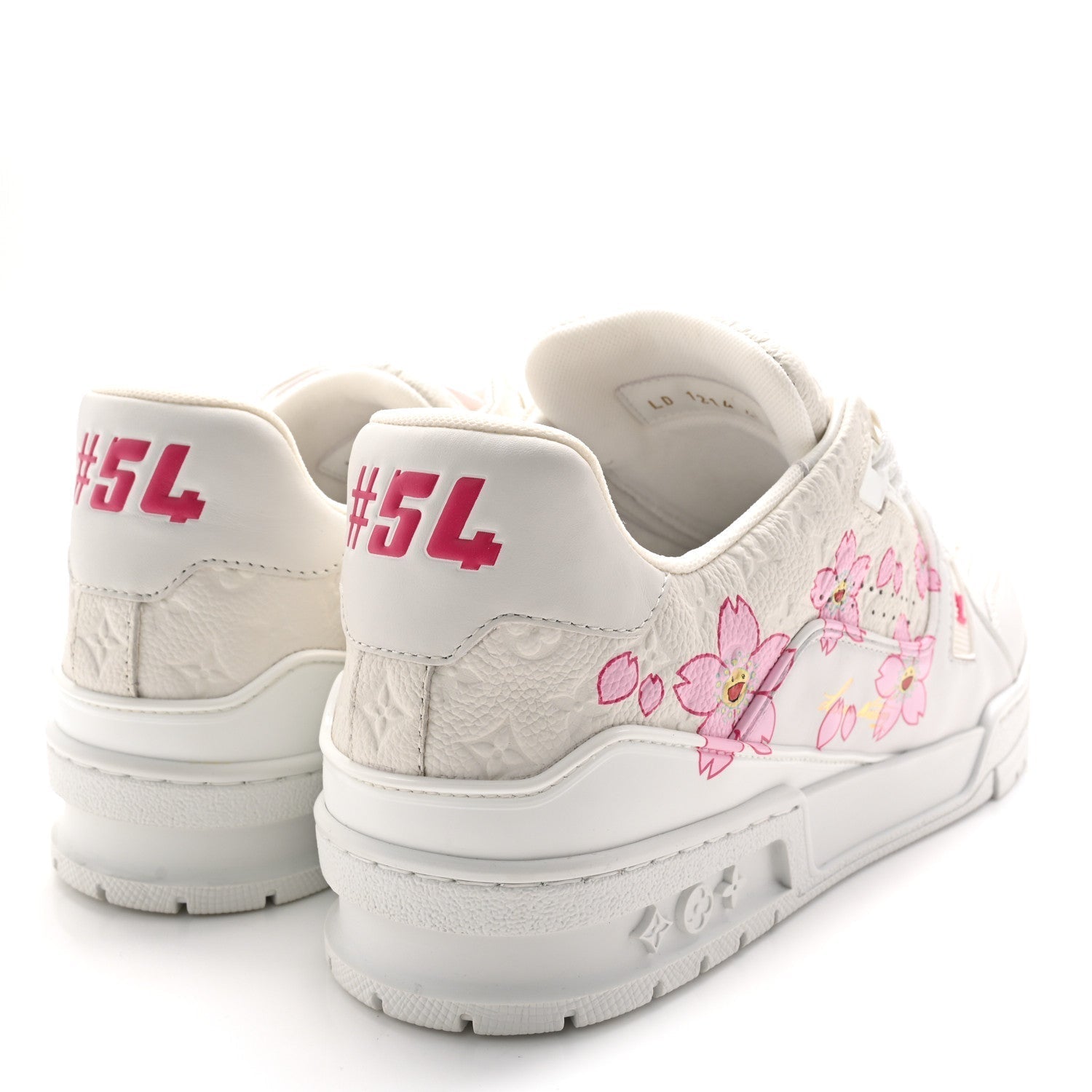 LV X TM EMBOSSED MONOGRAM CHERRY BLOSSOM LV TRAINER SNEAKERS WHITE