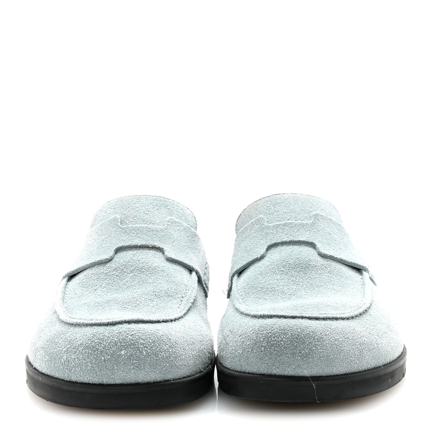 SUEDE CALFSKIN WOMENS GO MULES BLEU PINEDE