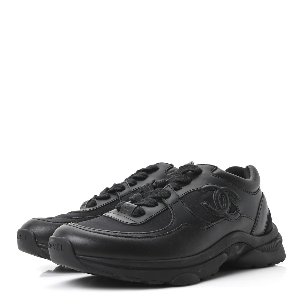 LAMBSKIN FABRIC CC UNIFORM SNEAKERS BLACK
