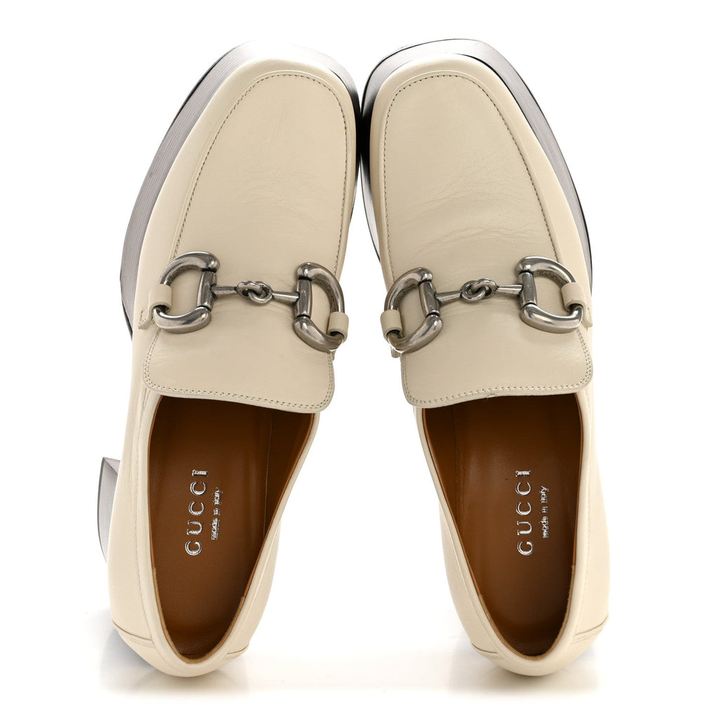 MALAGA KID HORSEBIT PLATFORM LOAFERS MYSTIC WHITE