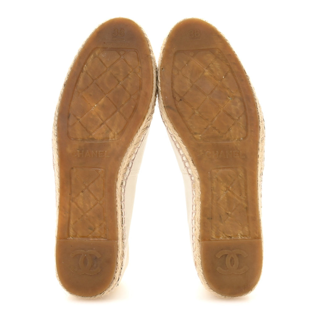 LAMBSKIN CC ESPADRILLES WHITE BLACK