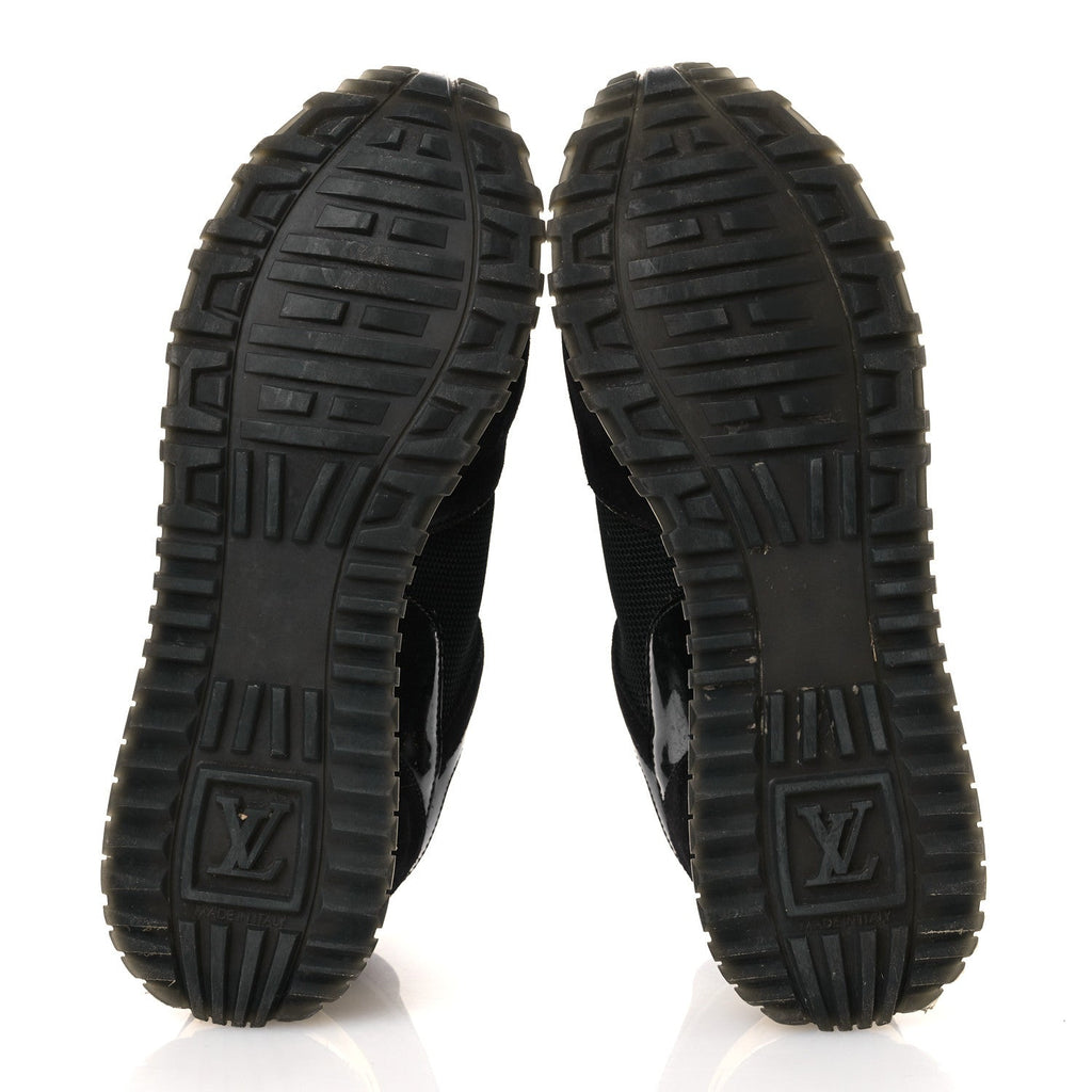 LOUIS VUITTON SUEDE MONOGRAM RUN AWAY SNEAKER BLACK