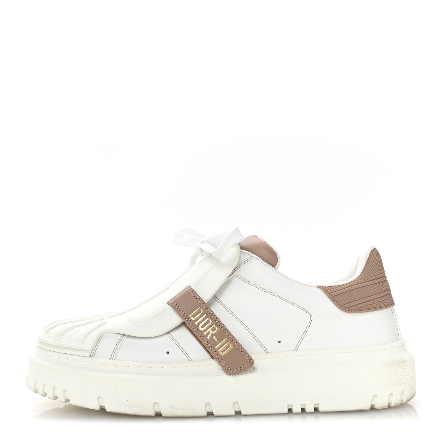 CALFSKIN BI-COLOR DIOR-ID PLATFORM SNEAKERS WHITE NUDE