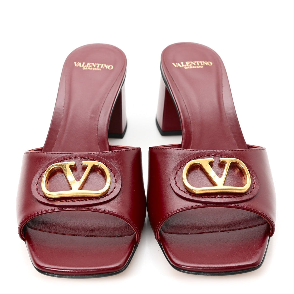CALFSKIN VLOGO 45MM SLIDE SANDALS BRICK