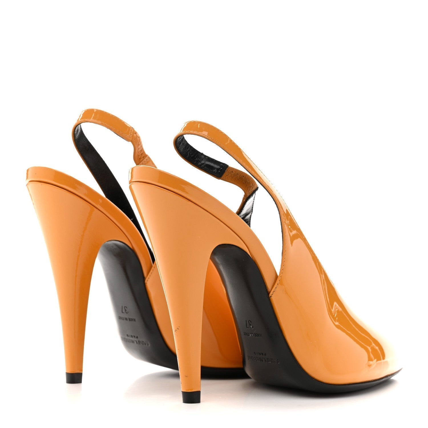 PATENT VENUS 110 SLINGBACK PUMPS YELLOW