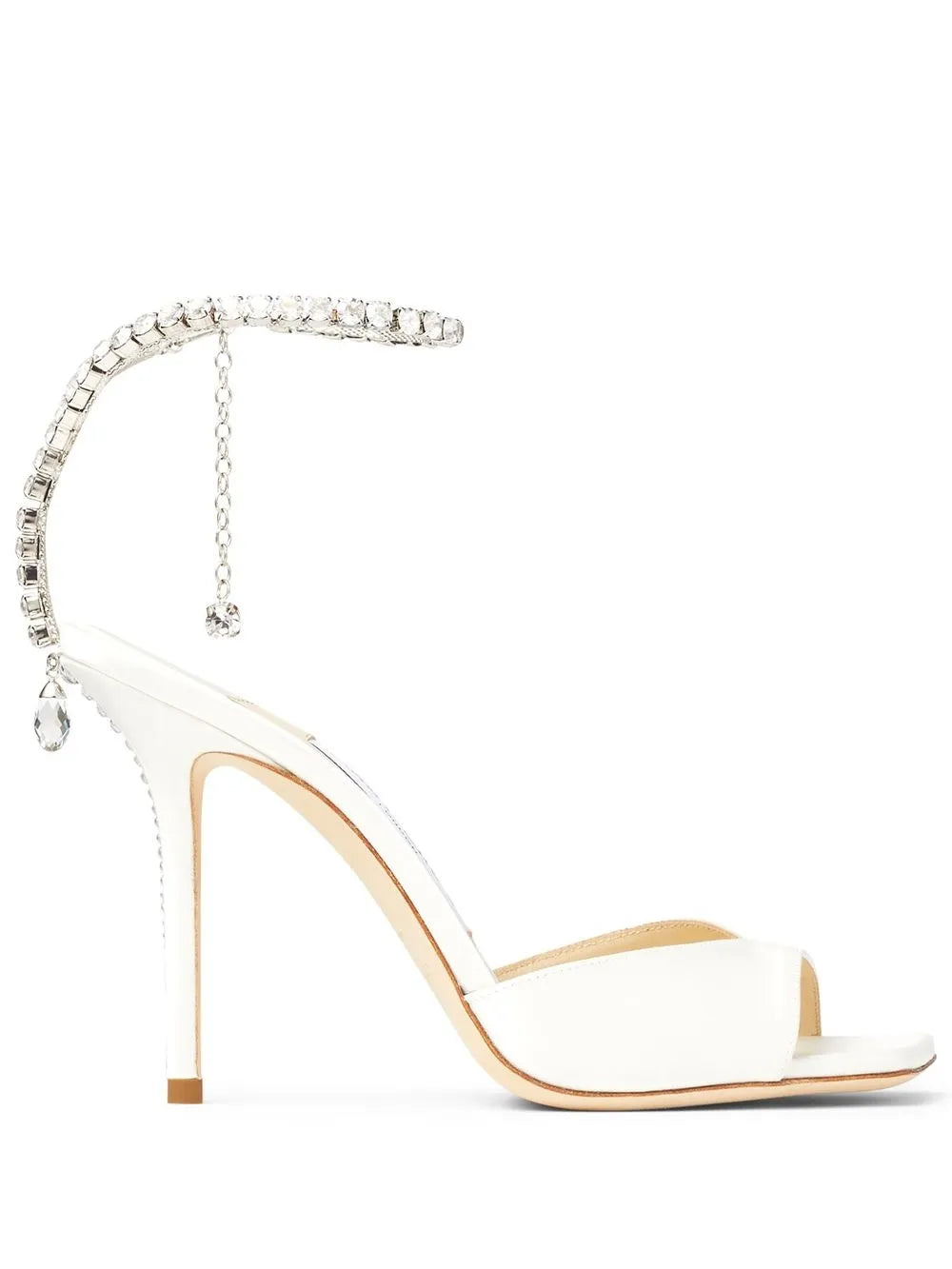 JIMMY CHOO SAEDA 100 CRYSTAL-STRAP SANDAL