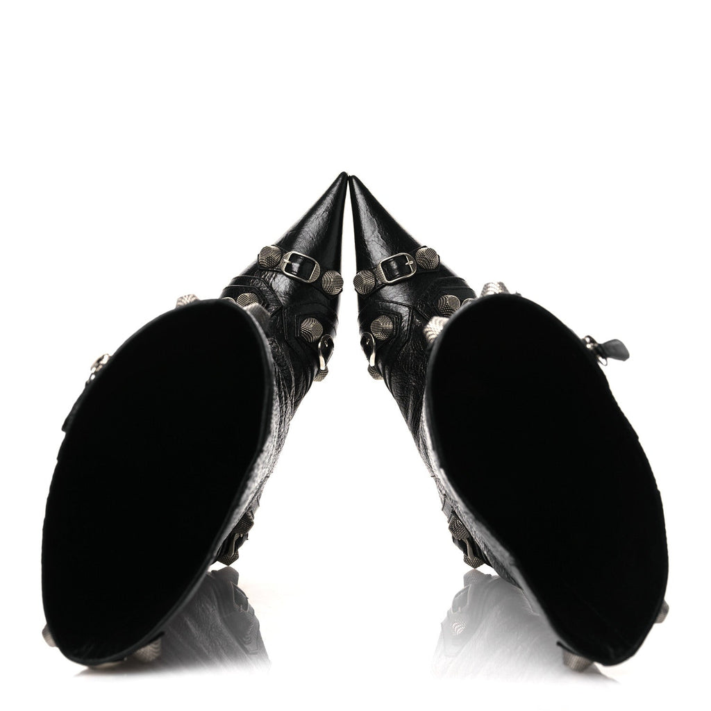 AGNEAU ARENA SPIKED CAGOLE 50MM WIDE BOOTS BLACK