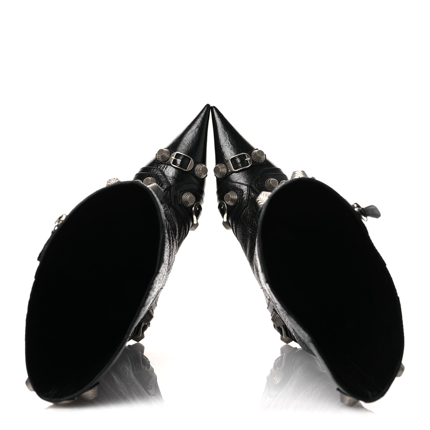 AGNEAU ARENA SPIKED CAGOLE 50MM WIDE BOOTS BLACK