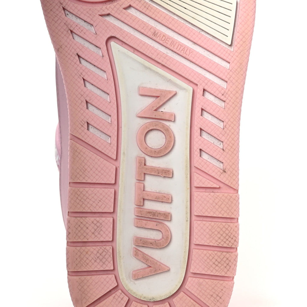 CALFSKIN MONOGRAM WOMENS LV TRAINER SNEAKERS LIGHT PINK