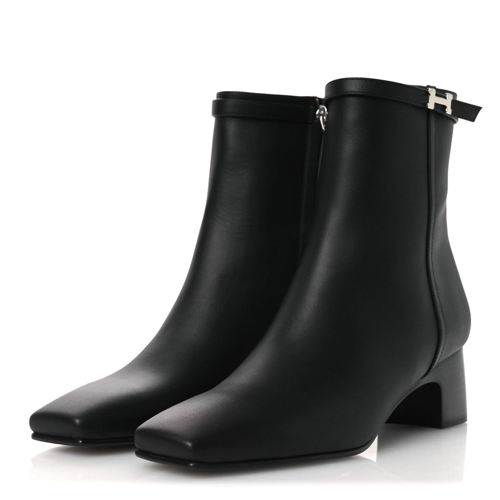 CALFSKIN HOMMAGE ANKLE BOOTS BLACK