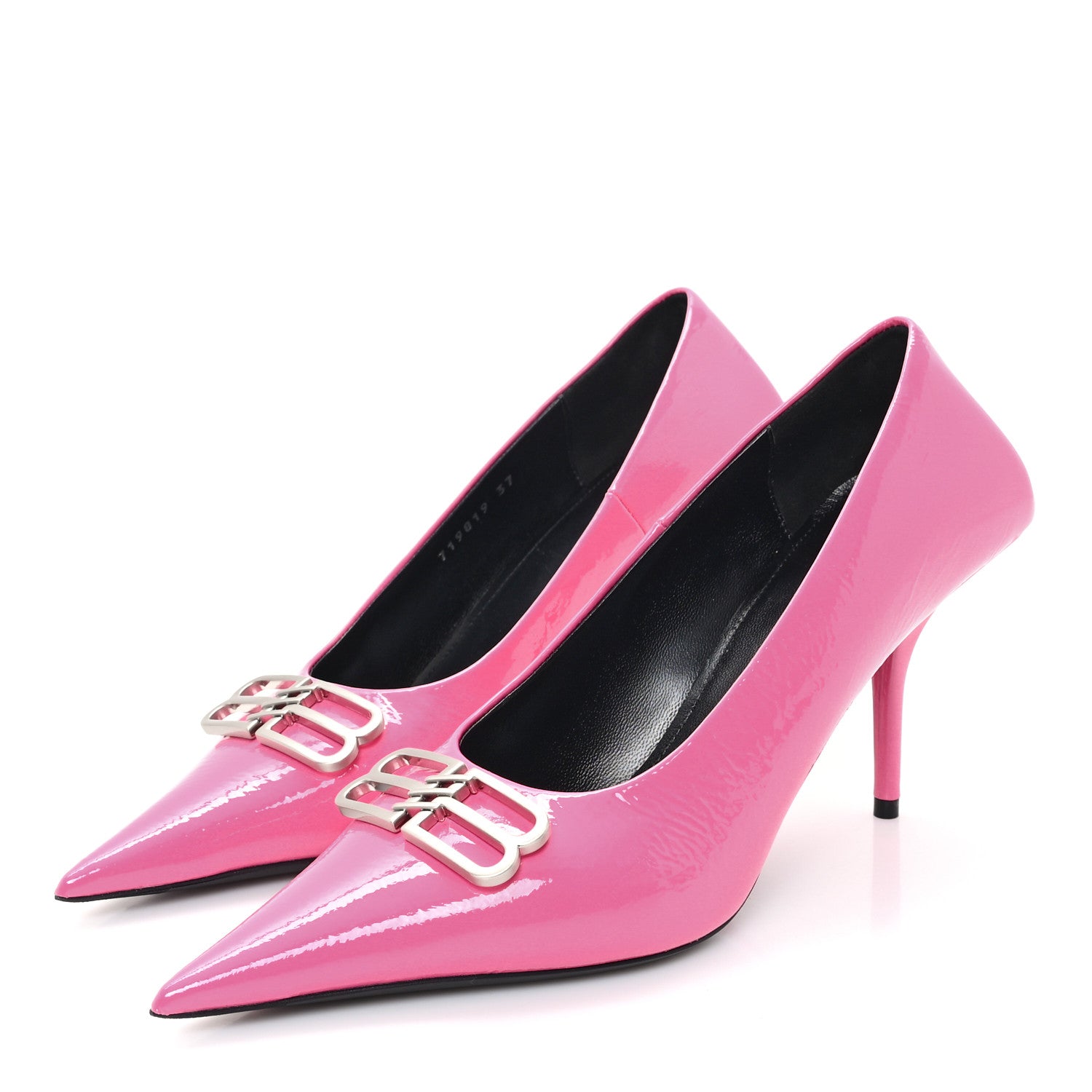 SHINY CALFSKIN BB SQUARE KNIFE 80MM PUMPS SWEET PINK
