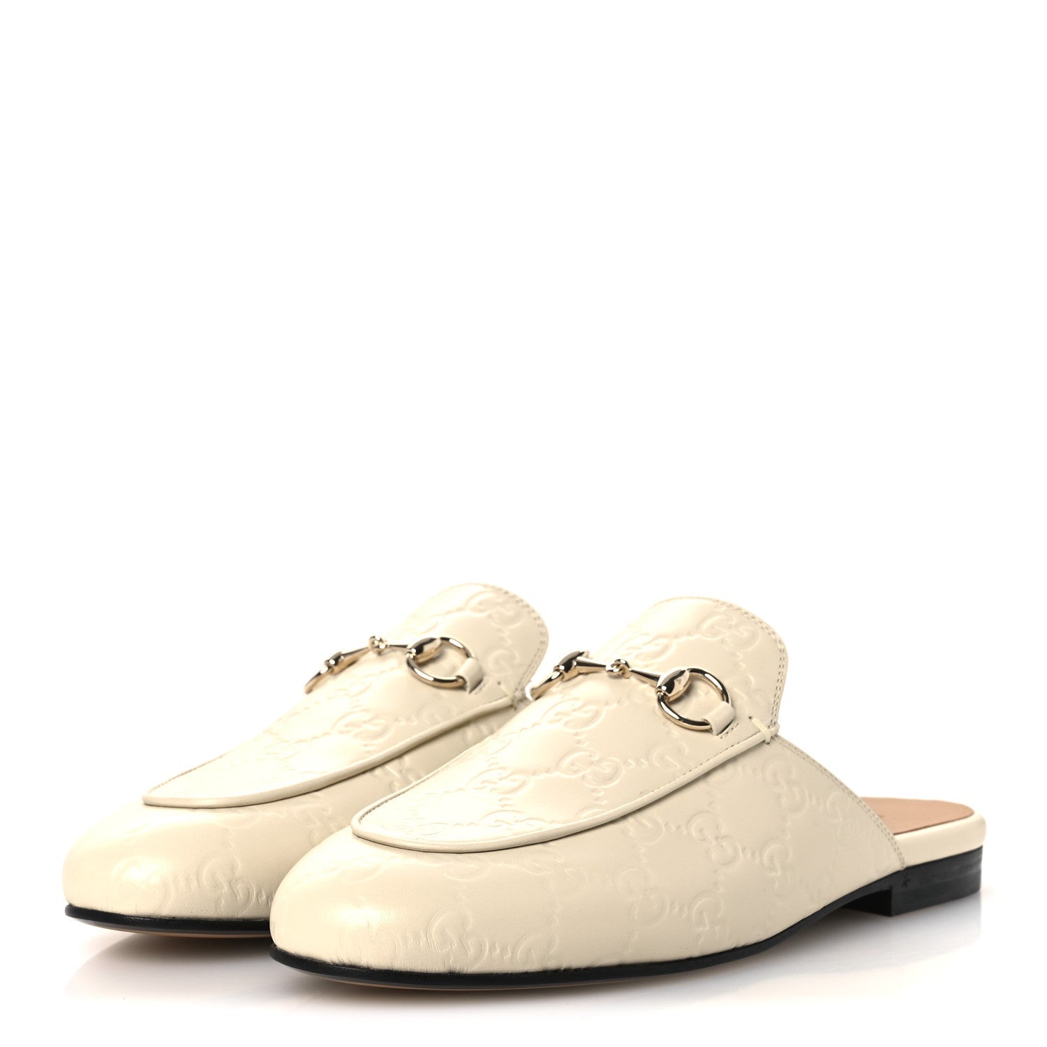 GLAMOUR CALFSKIN GUCCISSIMA WOMENS PRINCETOWN SLIPPERS NEW IVOIRE