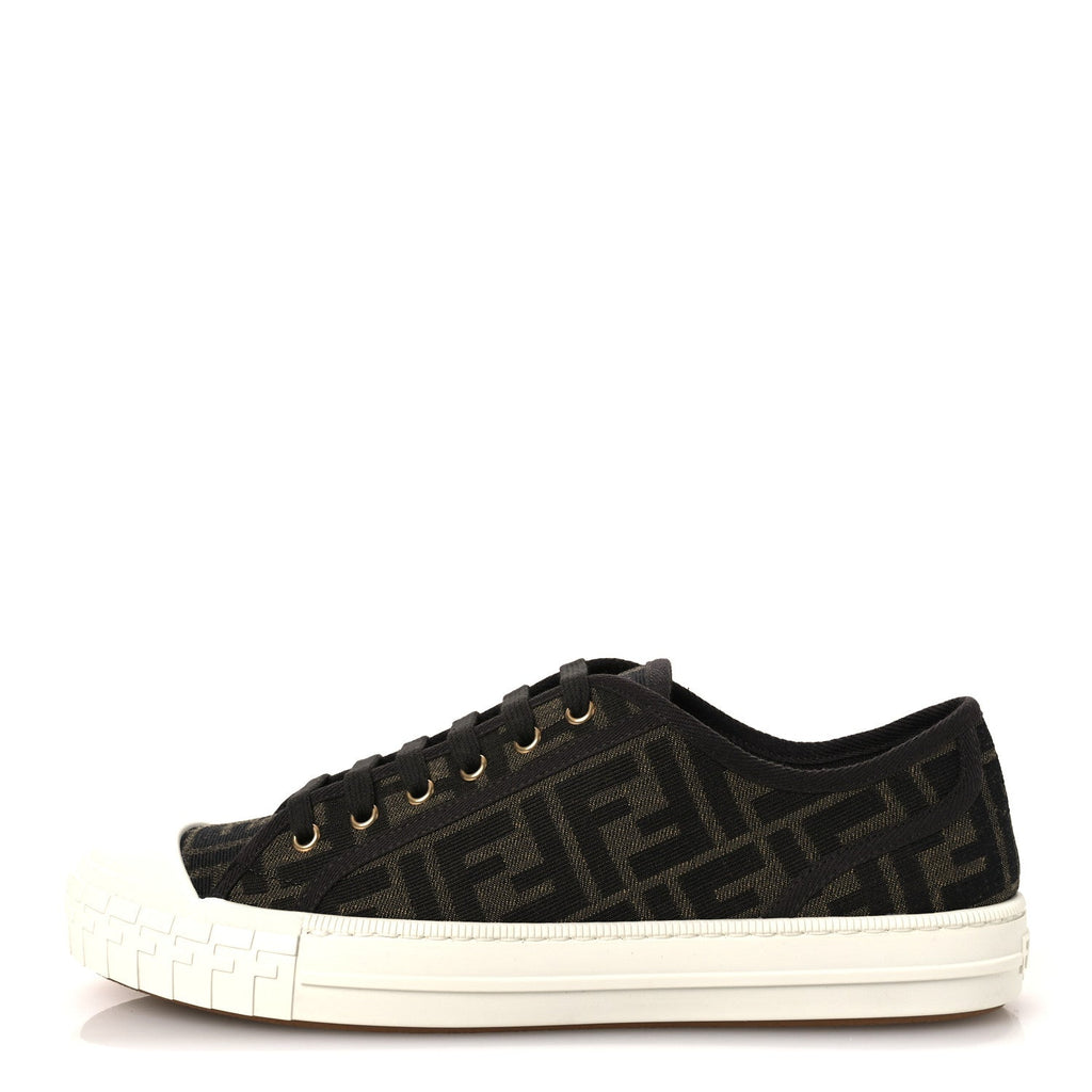 FABRIC JACQUARD RUBBER FF MENS DOMINO SNEAKERS TABACCO BLACK