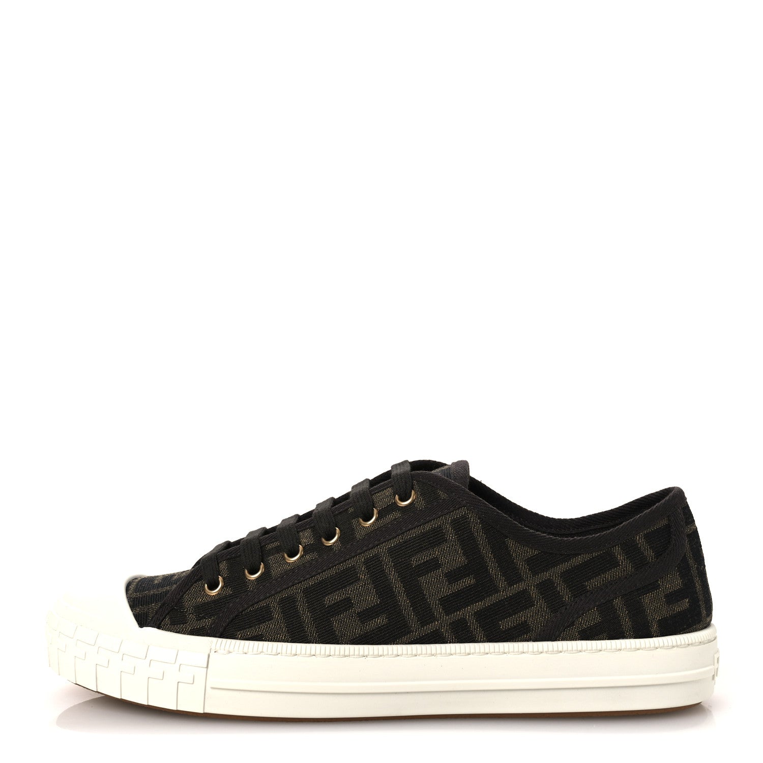FABRIC JACQUARD RUBBER FF MENS DOMINO SNEAKERS TABACCO BLACK