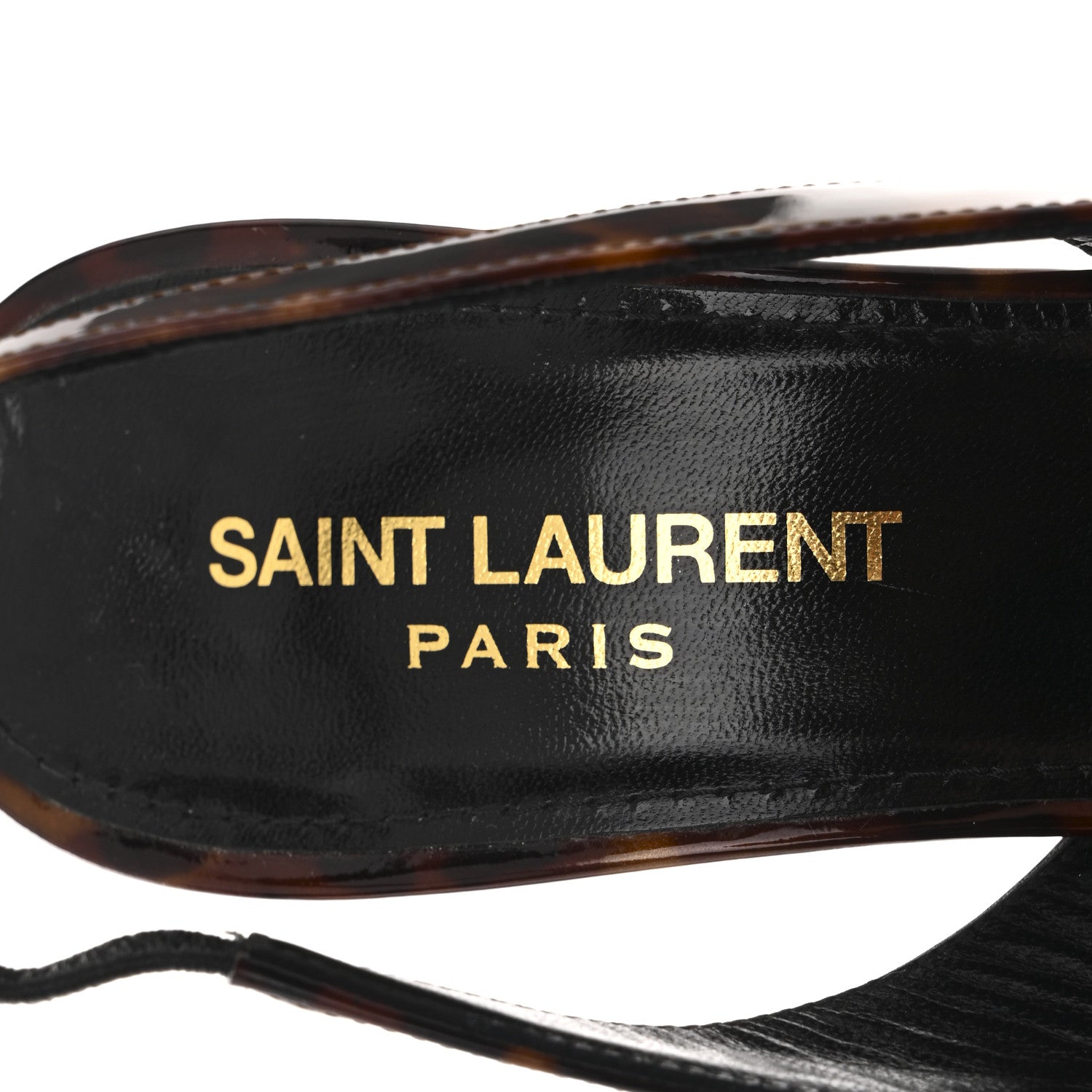 PATENT KIKI TORTOISE SLINGBACK 85 PUMPS BLACK