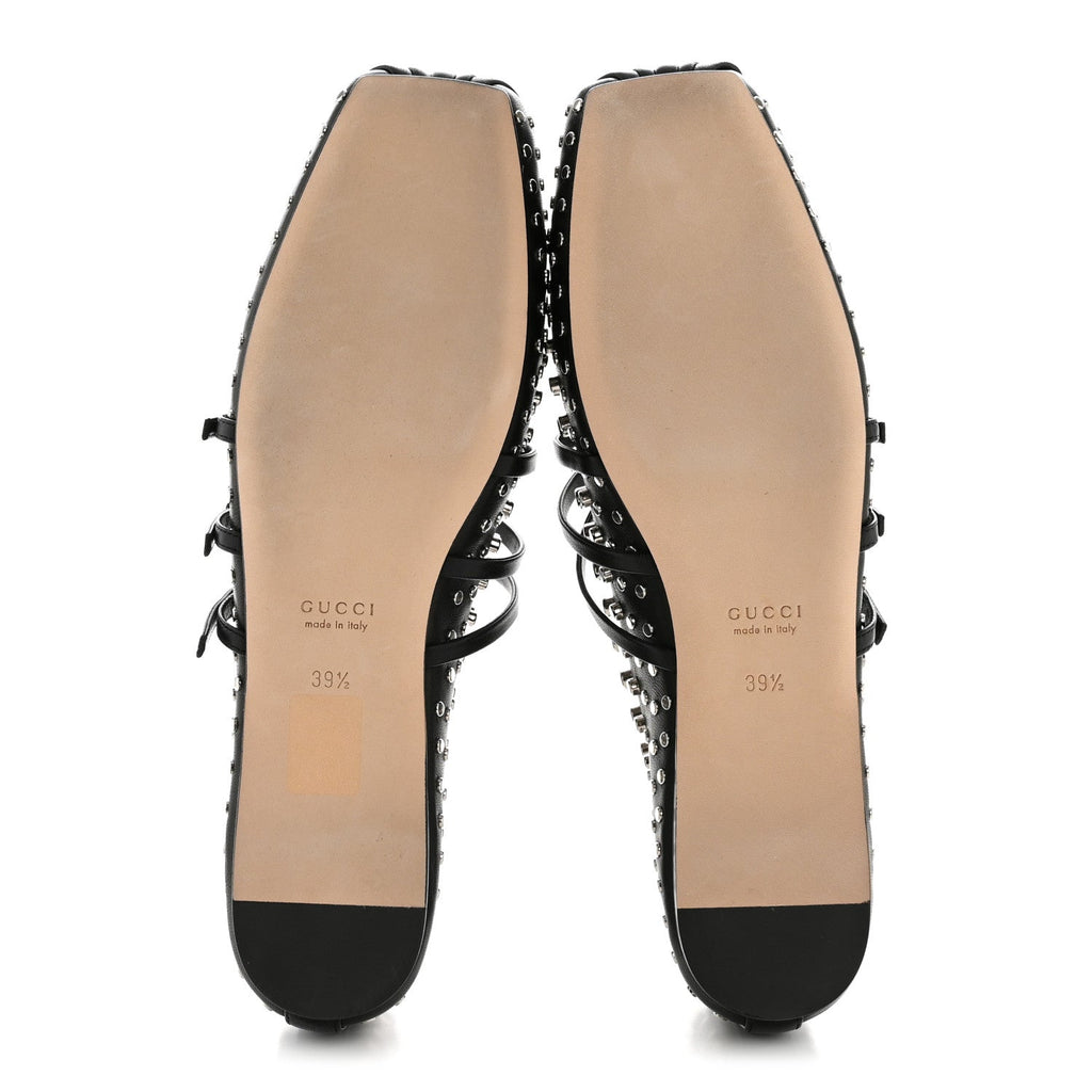 NAPPA CARMAQUE STUDDED HORSEBIT BALLET FLATS BLACK