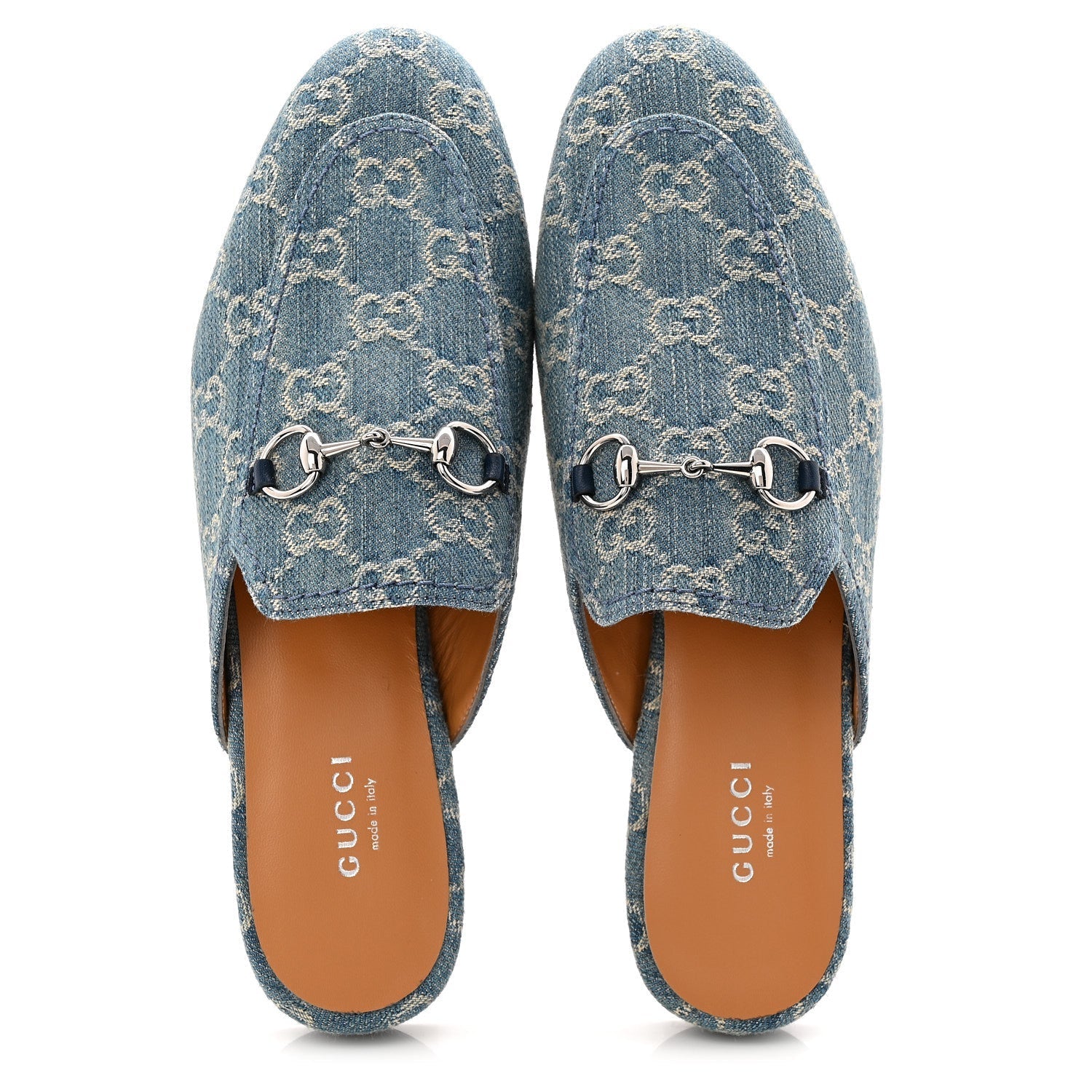 NEW DENIM GG MALAGA KID WOMENS PRINCETOWN SLIPPERS LIGHT BLUE ROYALE