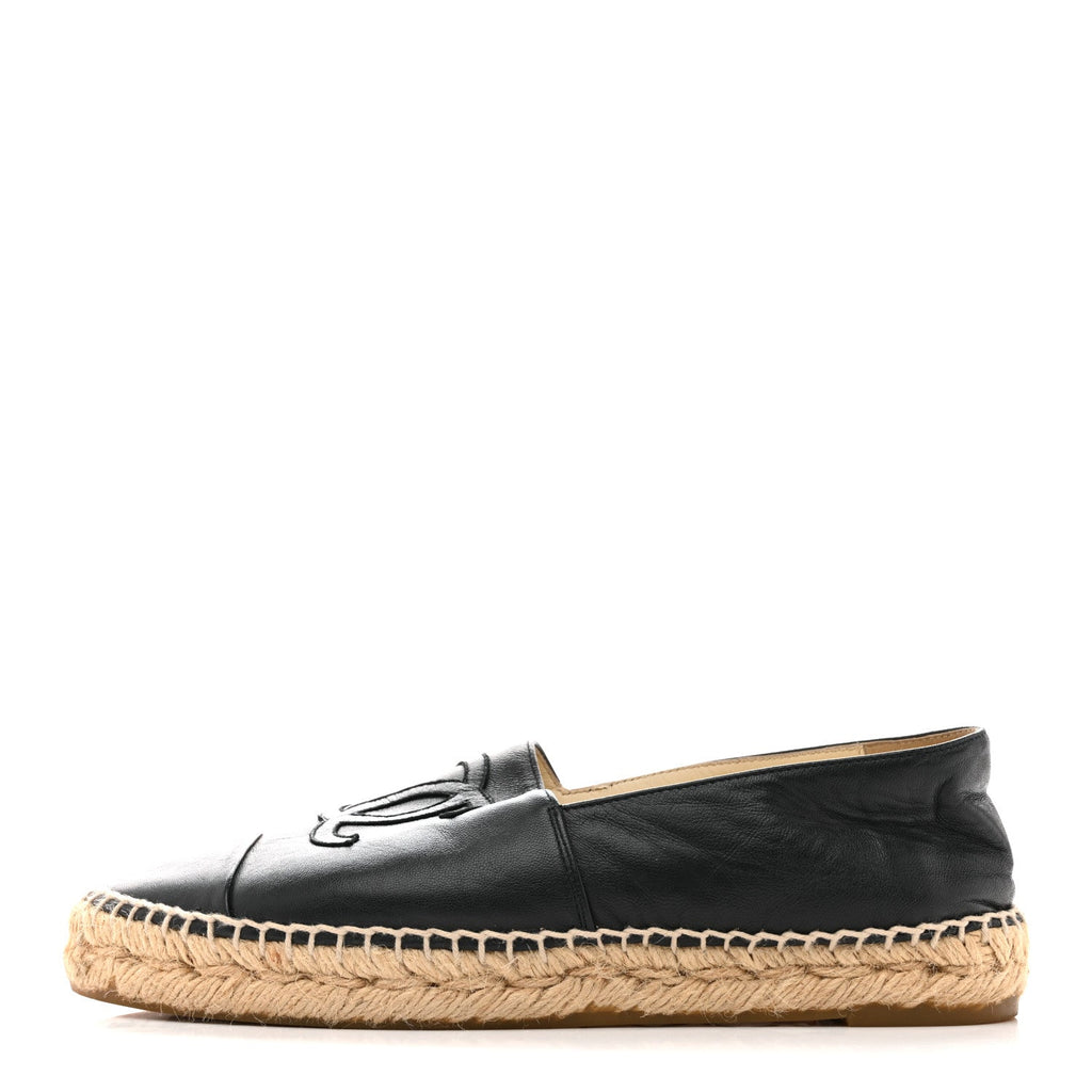 LAMBSKIN CC ESPADRILLES DARK NAVY