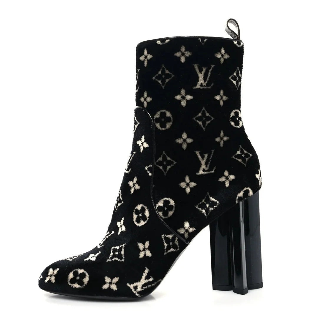 Louis Vuitton Denim Monogram Silhouette Ankle Boot - Black Monogram