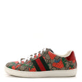 GG SUPREME MONOGRAM STRAWBERRY WEB WOMENS ACE SNEAKERS BEIGE MULTICOLOR RED GREEN