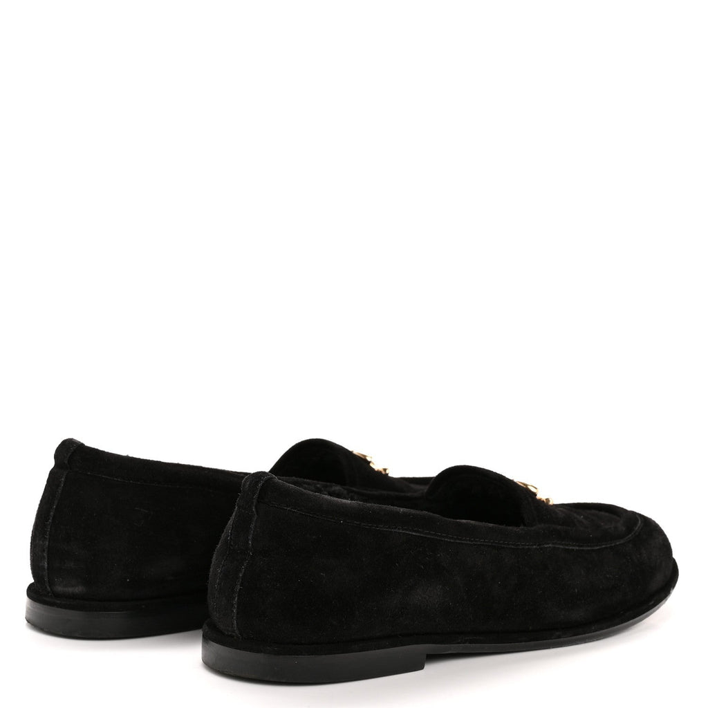 SUEDE CALFSKIN CC LOAFERS BLACK