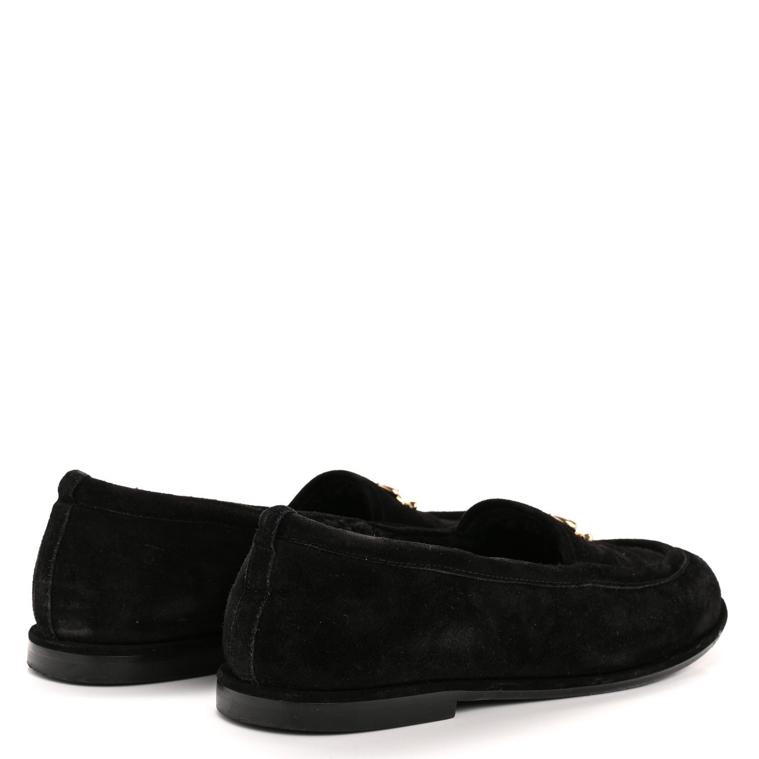 SUEDE CALFSKIN CC LOAFERS BLACK